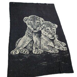 SAN MARCOS Blanket 60” X 83” Leopard Cub Reversible Brown Tan